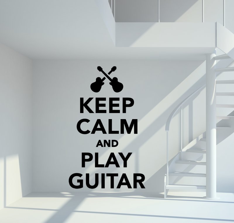 37015 Keep calm and play Guitar Wandtattoo